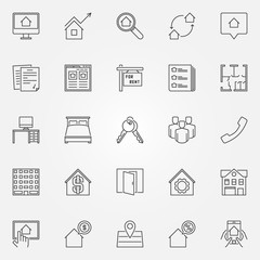 Poster - Rent icons set