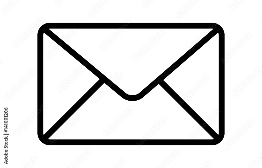 Message envelope or letter envelope thin line art vector icon for apps and websites - obrazy, fototapety, plakaty 