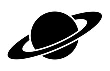 Planet Saturn With Planetary Ring System Flat Icon For Astronomy Apps And Websites