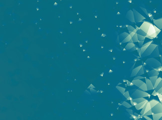 Wall Mural - teal abstract fractal background with irregular pattern resembling glass crystals or polished gems. 