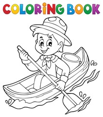 Poster - Coloring book water scout boy theme 1