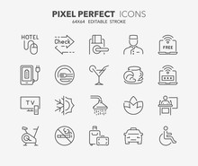 Hotel Thin Line Icons 2