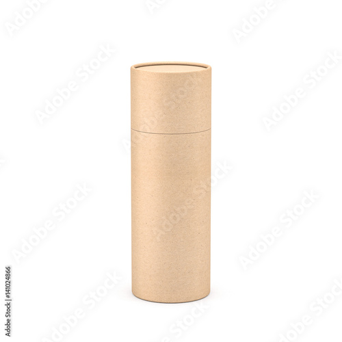 Fotografía Kraft Brown paper tube tin can packaging Mockup, 3d rendering