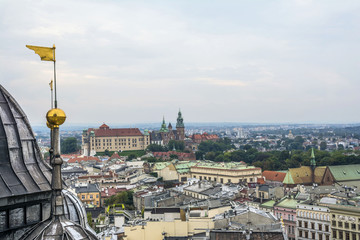 Poster - Old Town houses, view from above, Krakow, Poland