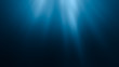 3D rendered illustration of sun rays under water. Undersea background.