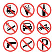 © creativeteam - Prohibition signs set safety information vector illustration.