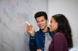 © ReeldealHD images - Students at a whiteboard with pen