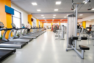 Wall Mural - Interior of treadmills in a fitness hall