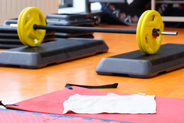 Wall Mural - Weights in a fitness hall