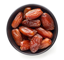Bowl Of Pitted Dates From Above