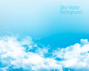 Aufkleber - Vector blue sky panorama with transparent clouds.