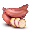 Red banana isolated on white background