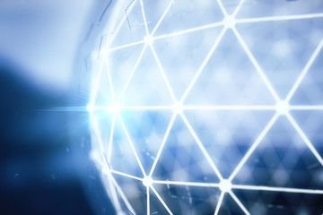 Wall Mural - blue polygonal sphere