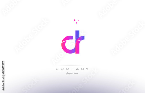 Cuadros en Lienzo dr d r pink modern creative alphabet letter logo icon template