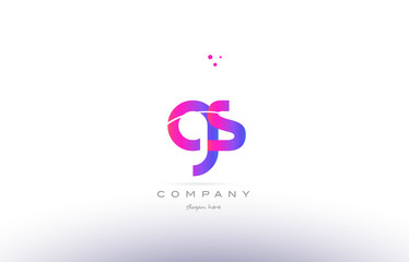  gs g s  pink modern creative alphabet letter logo icon template