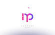 np n p  pink modern creative alphabet letter logo icon template