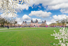 Rijksmuseum And Spring Green Lawn At Spring, Amsterdam Netherlands