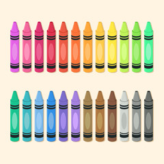 crayons set colorful back to school supplies vector illustration.