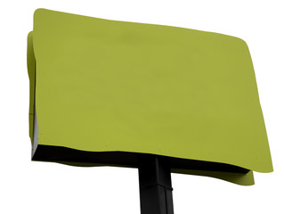 Wall Mural - Pea green billboard. Blank with copy space. Isolated.