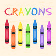 Crayons Set Rainbow Color Back to School Supplies Vector Illustration.