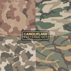 camouflage pattern set. four different textures