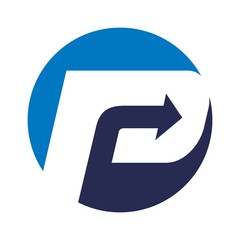 Wall Mural - letter p with arrow icon.