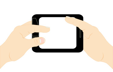 Telephone in hand of the person
