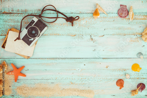 Fotografia Summer background - The concept of leisure travel in the summer on a tropical beach seaside