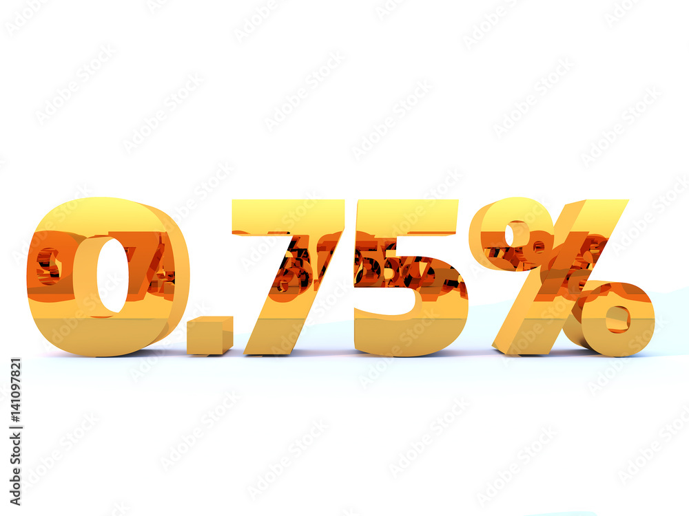 Gold Zero Point Seven Five Percent Or 0 75 With Self Reflection