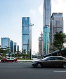 Fototapeta  - urban traffic with cityscape in Shanghai,China.