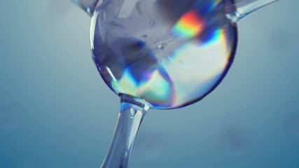 Wall Mural - 3d rendered footage with animation of rotation of model molecules from glass