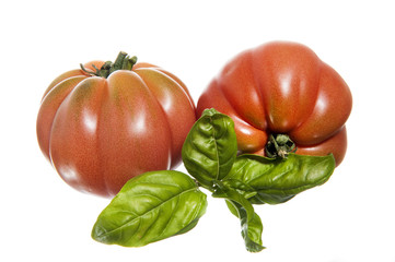 two ripe tomatoes