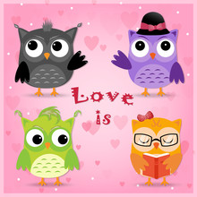 Four Owls In Love