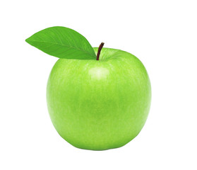 Wall Mural - Fresh green apple, isolated on white