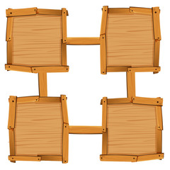 Poster - Four wooden square as board templates