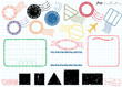 Blank postal stamps and foliage set.illustration vector