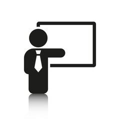 teacher and the Board icon stock vector illustration flat design