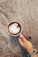 Wall Mural - Woman drinking hot chocolate