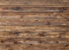 Brown Old Wooden Fence, Wooden Palisade Background, Texture Of Planks