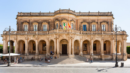 Sticker - front view of Palazzo Ducezio (Town Hall) in Noto