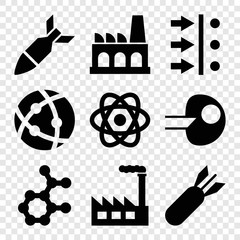 Poster - Set of 9 nuclear filled icons