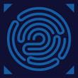 fingerprint scanning - digital biometric security system, data protection, access. Vector