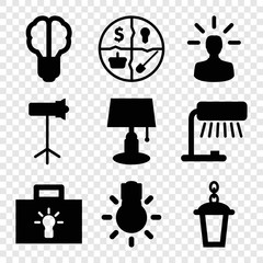 Wall Mural - Set of 9 bulb filled icons