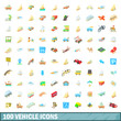 © ylivdesign - 100 vehicle icons set, cartoon style