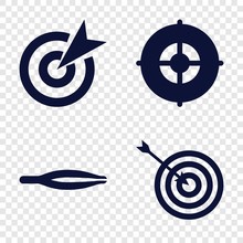 Set Of 4 Accuracy Filled Icons