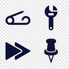 Sticker - Set of 4 push filled icons