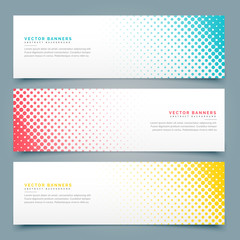halftone banners and headers set design