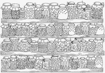 Wall Mural - Pattern for coloring book. A4 size.