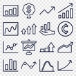 Set of 16 profit outline icons
