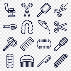 Sticker - Set of 16 hairdresser outline icons